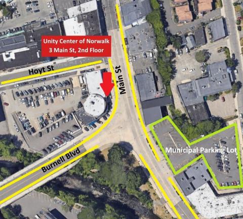 Street View map of Unity Center of Norwalk Parking Options